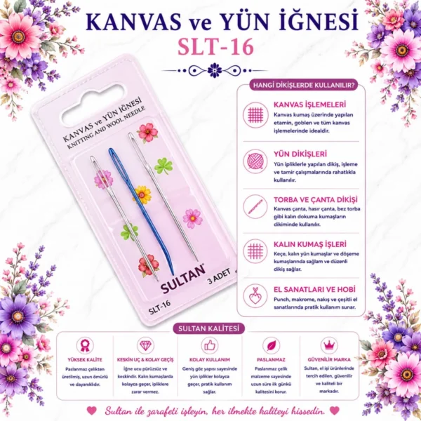 SULTAN KANVAS ÖRGÜ VE YÜN İĞNESİ SLT-16