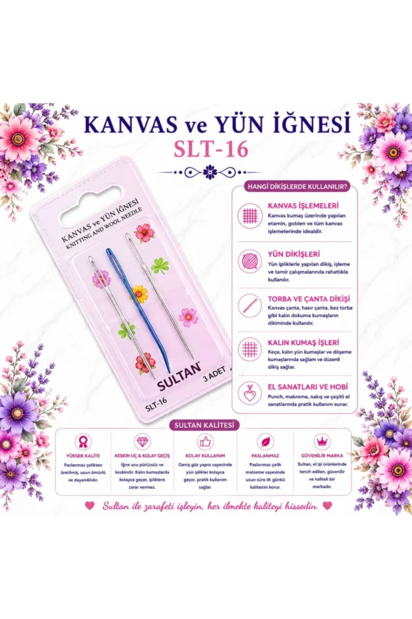 SULTAN KANVAS ÖRGÜ VE YÜN İĞNESİ SLT-16