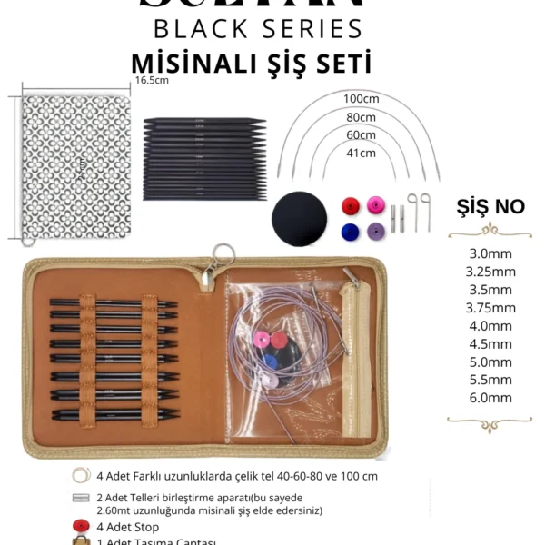 SULTAN BLACK SERIES CÜZDANLI MİSİNALI ŞİŞ SET