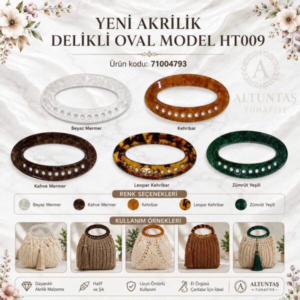 YENİ AKRİLİK DELİKLİ OVAL MODEL HT009
